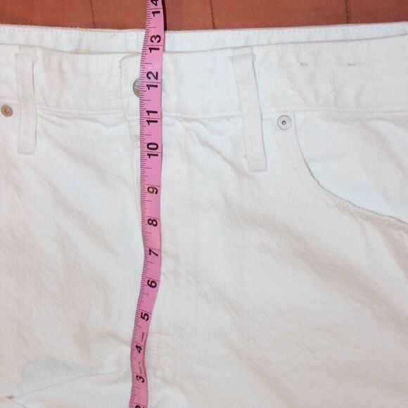 Madewell White High Rise Plus Relaxed Denim Jean Shorts Women's Size 18W i - Picture 11 of 12